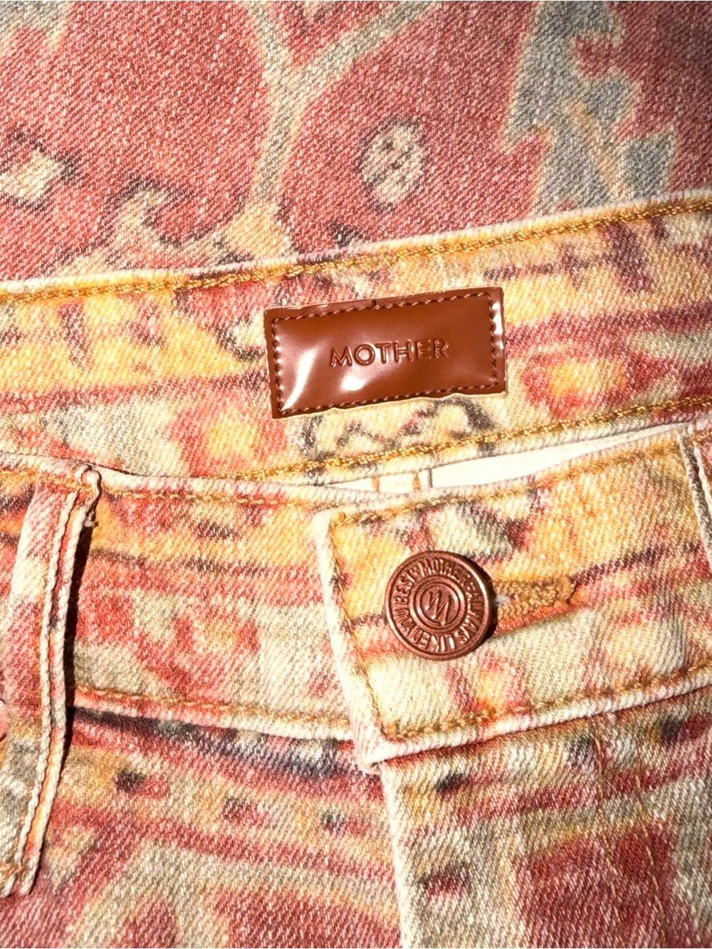 Mother Super Cruiser Rug Burn Size 26 Flare Jeans Boho - Picture 9 of 16